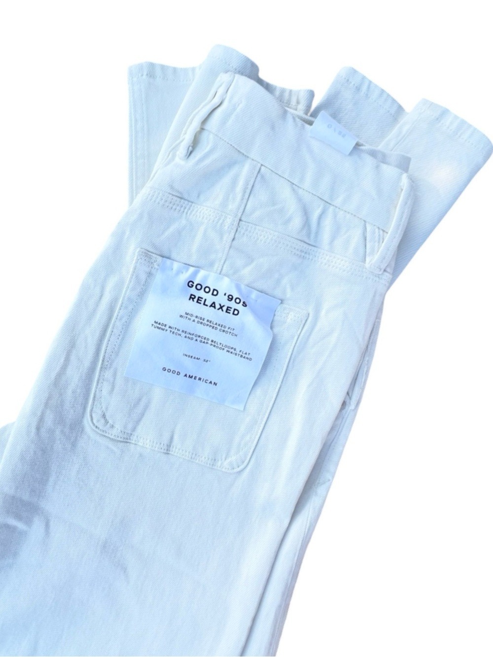 NWOT $168 Good American Good ’90s Relaxed Straight Leg White Jeans 0/25 - Picture 2 of 8